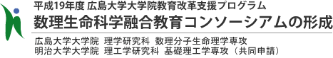 平成19年度 広島大学大学院教育改革支援プログラム 数理生命科学融合教育コンソーシアムの形成 広島大学大学院理学研究科 数理分子生命理学専攻グ